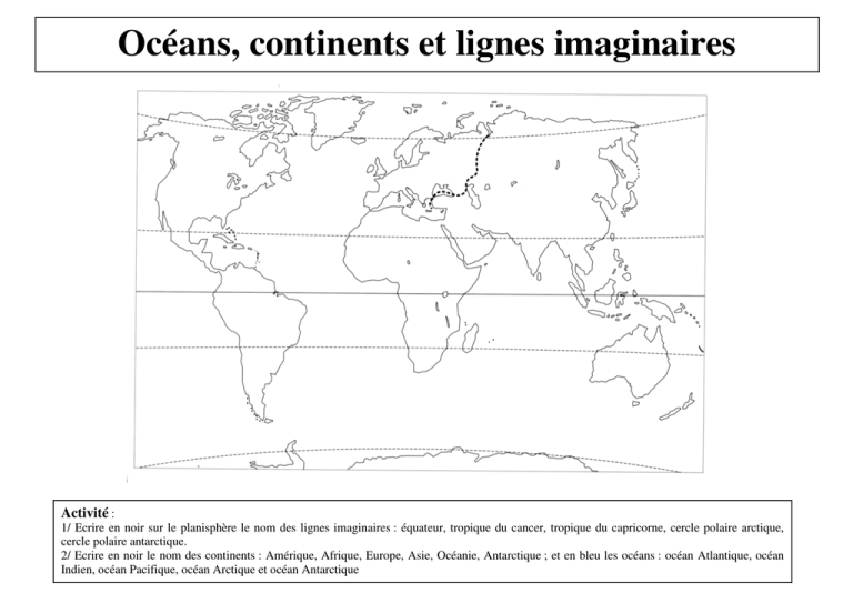 Océans continents et lignes imaginaires