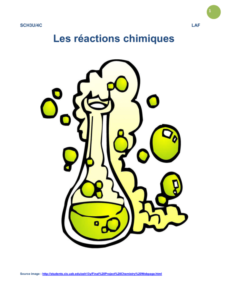 Note De Cours Sur Les Réactions Chimiques