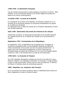 1789-1799 : La Révolution française Ces dix années bouleversent