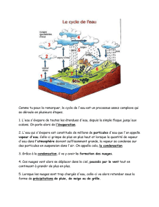 Comme tu peux le remarquer, le cycle de l`eau est un processus