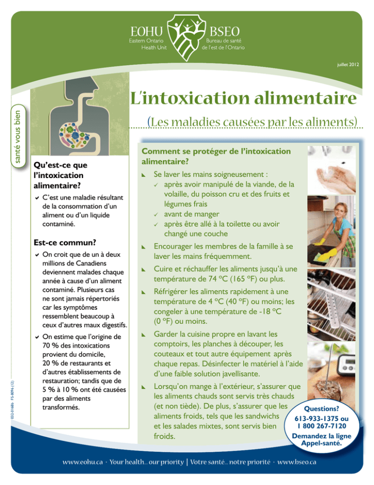 L`intoxication alimentaire (Les maladies causées par les aliments)