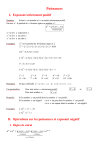 Puissances I. Exposant strictement positif