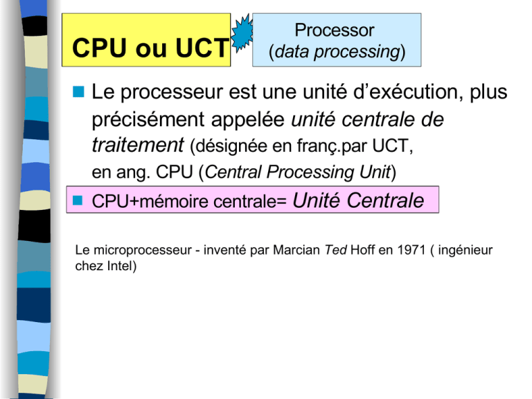 CHANGEMENT D UNIT CENTRALE visual data 8