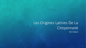 Les Origines Latines De La Citoyenneté