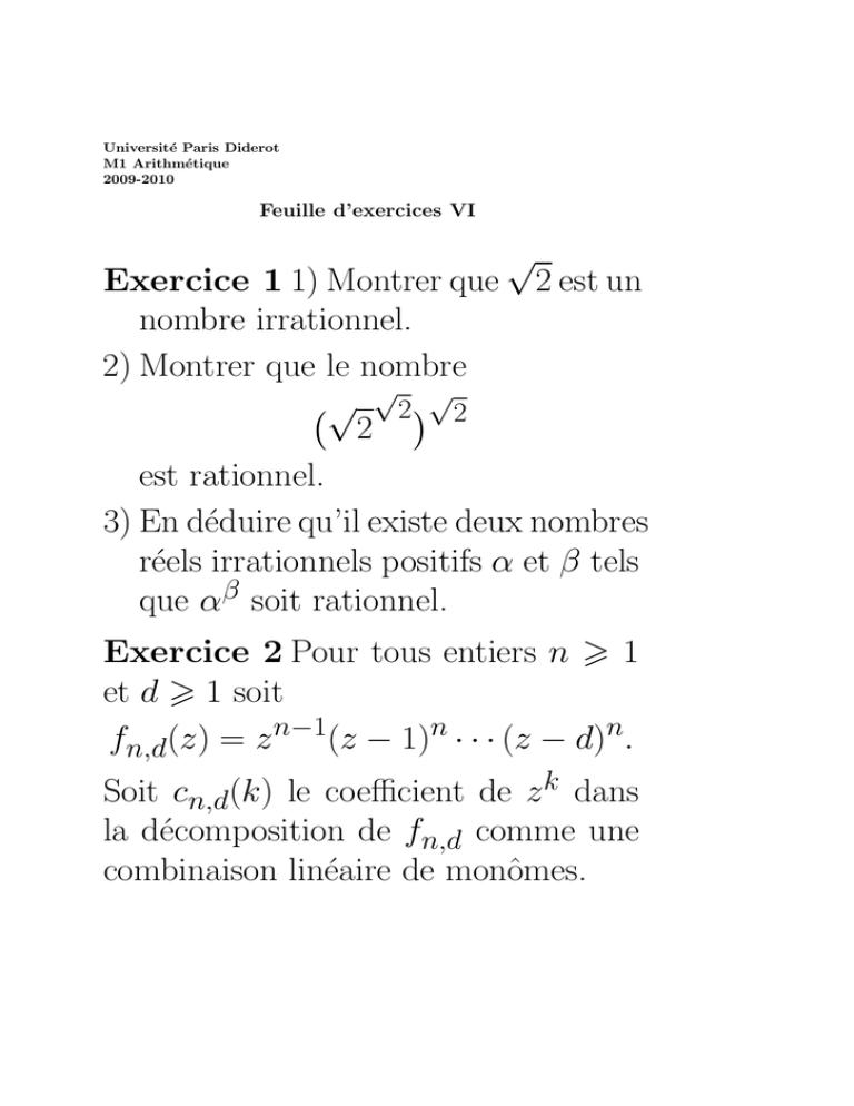 Montrer Que Racine De 2 Est Irrationnel