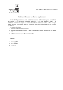 MECA0003-2 - M´ECANIQUE RATIONNELLE Oscillateurs et