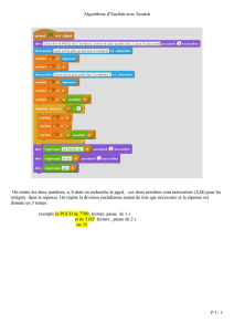 Algorithme d`Euclide avec Scratch On rentre les deux nombres, a, b