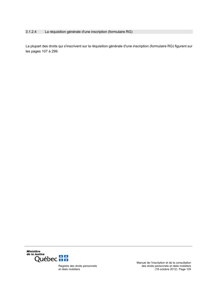 Formulaire De Requisition Generale D Une Inscription Rg