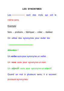 les synonymes - Le Cartable Fantastique