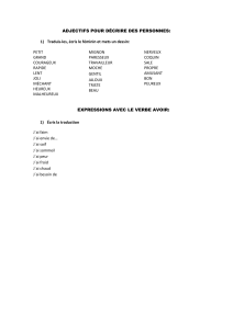 ADJECTIFS POUR DÉCRIRE DES PERSONNES: 1) Traduis