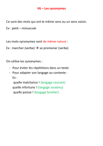 V6 – Les synonymes - Ecole MALRAUX