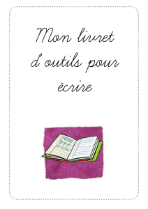 Mon livret d’outils pour écrire